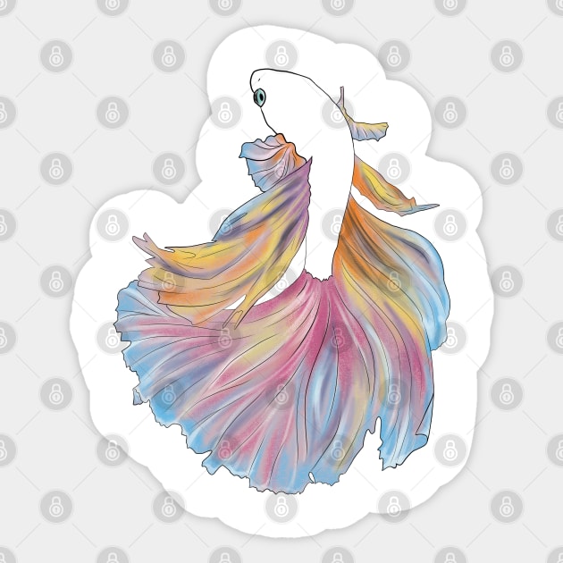 Rainbow Betta Sticker by OrangKoi